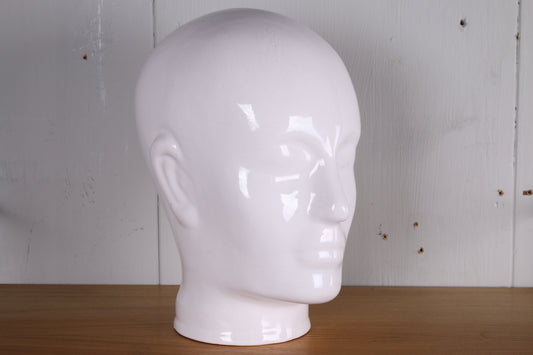 Vintage porseleine jaren 60 etalage hoofd mannequin hoofd zijkant