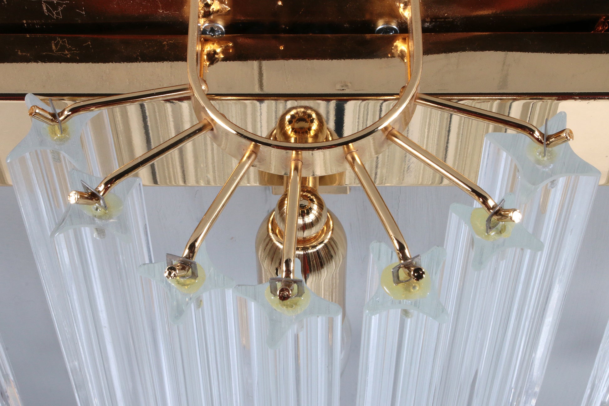 Muranoglas grote Italiaanse wandlamp ontwerp van Venini,1970 Italie