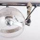 Plafondlamp met drie spots van chrome en glas jaren60s detail lampje