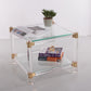 Italiaanse Plexiglas salontafel van plexiglas met glazen blad Hollywood Regency Style