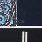 Wanddecoratie handgemaakt & gesigneerd door LEA, mooi blauw met de tekst Couture detail handtekening maker