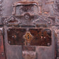 Zeer Oude hutkoffer van rond 1890 eeuw Henry Pollack Company,Texas detail achterkant