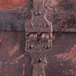 Zeer Oude hutkoffer van rond 1890 eeuw Henry Pollack Company,Texas detail scharnier