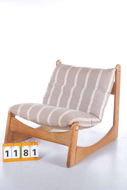 Vintage Relaxstoel van Carl Straub gemaakt van eikenhout,1970