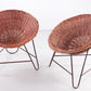 Set of 2 Wicker chairs in the style of Mathieu Matégot, France 1950s