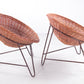 Set of 2 Wicker chairs in the style of Mathieu Matégot, France 1950s