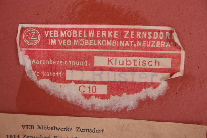 Retro Vintage Strakke Salontafel hout en chroom jaren 70 detail maker