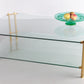 Hollywood Regency style Coffee table with brass detail 1970s.