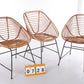 Vintage Bamboe Design stoel jaren60 Dirk van Sliedrecht Style,Set van 3 voorkant