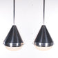 Set of two Aluminium Industrial Pendant Lamps Gispen Style.