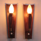 Set Pallisander houten Wandlampen voorkant licht aan