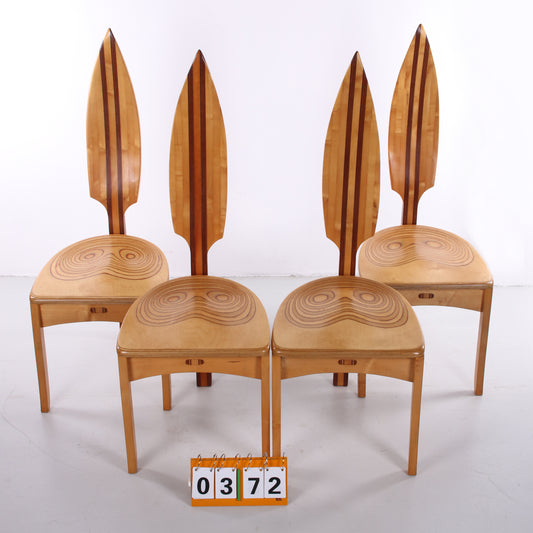  David Haig Eettafelstoelen gemaakt van beukenhout Model Vedder,70s voorkant set