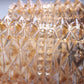 Set Deense wandlampjes gemaakt van teak en gekleurd glas detail glas