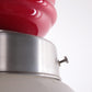 Vintage Hanglamp rood met wit melkglas jaren 60 detail schroefje