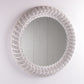 Big Scandinavian round rattan mirror white.