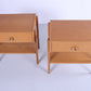 Set Swedish Design Nightstands with drawer and brass handle.