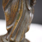 19é Vlaamse Bronzen Mariabeeld met kind detail jurk achterkant