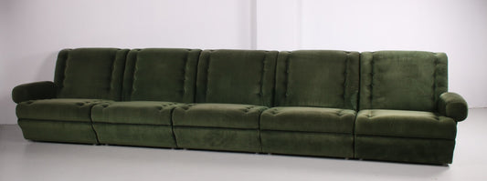 Modulaire vintage sofa uit de jaren 60s, mosgroen voorkant