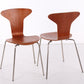 Vintage Arne Jacobsen Mosquito 3105 stoel set van 2 gemaakt door Fritz Hansen 1950s voor en achterkant schuin
