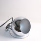 Vintage chrome bollamp,wandlamp,Mid Century Modern,Space Age,Nederlands design voorkant