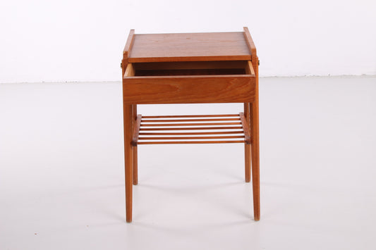 Danish bedside table with slats, 1960s