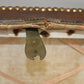 Franse Bruine Leren koffer met koperen hoeken en sleutel detail slot