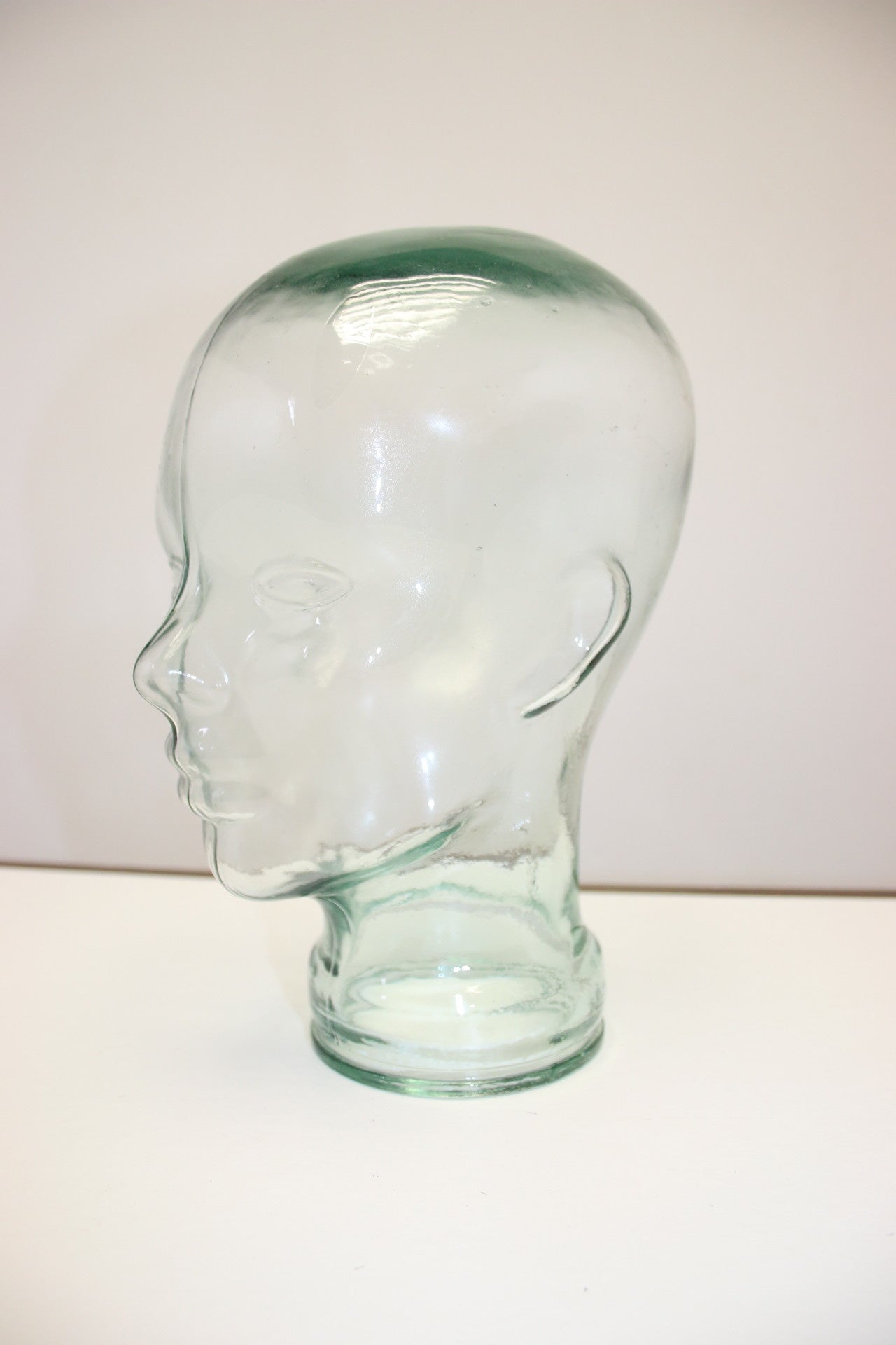 Vintage glazen hoofd zijkant