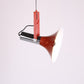 Vintage pendant lamp 1960s red with chrome