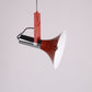 Vintage pendant lamp 1960s red with chrome