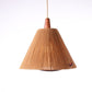 Teak and Sisal Ceiling Lamp from Temde, 1960s