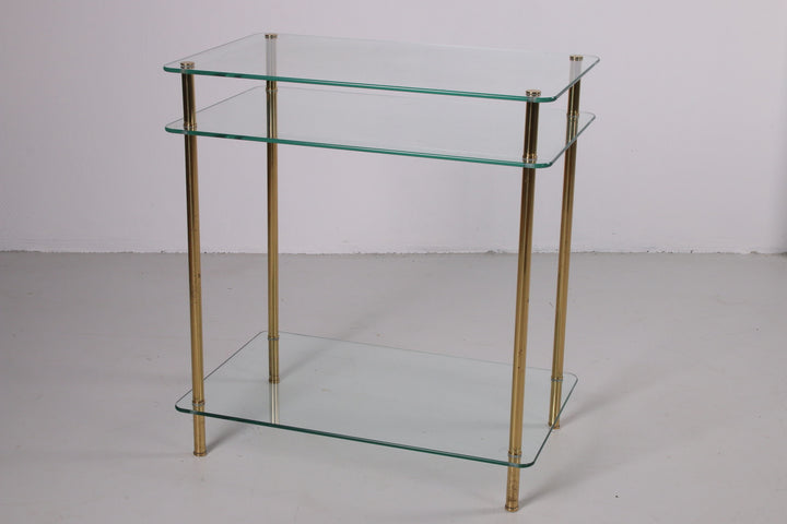 Hollywood Regency Bijzettafel met goudkleurige poten voorkant