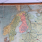 Mega grote landkaart van europa 1960 op linnen jaren60 detail bovenkant