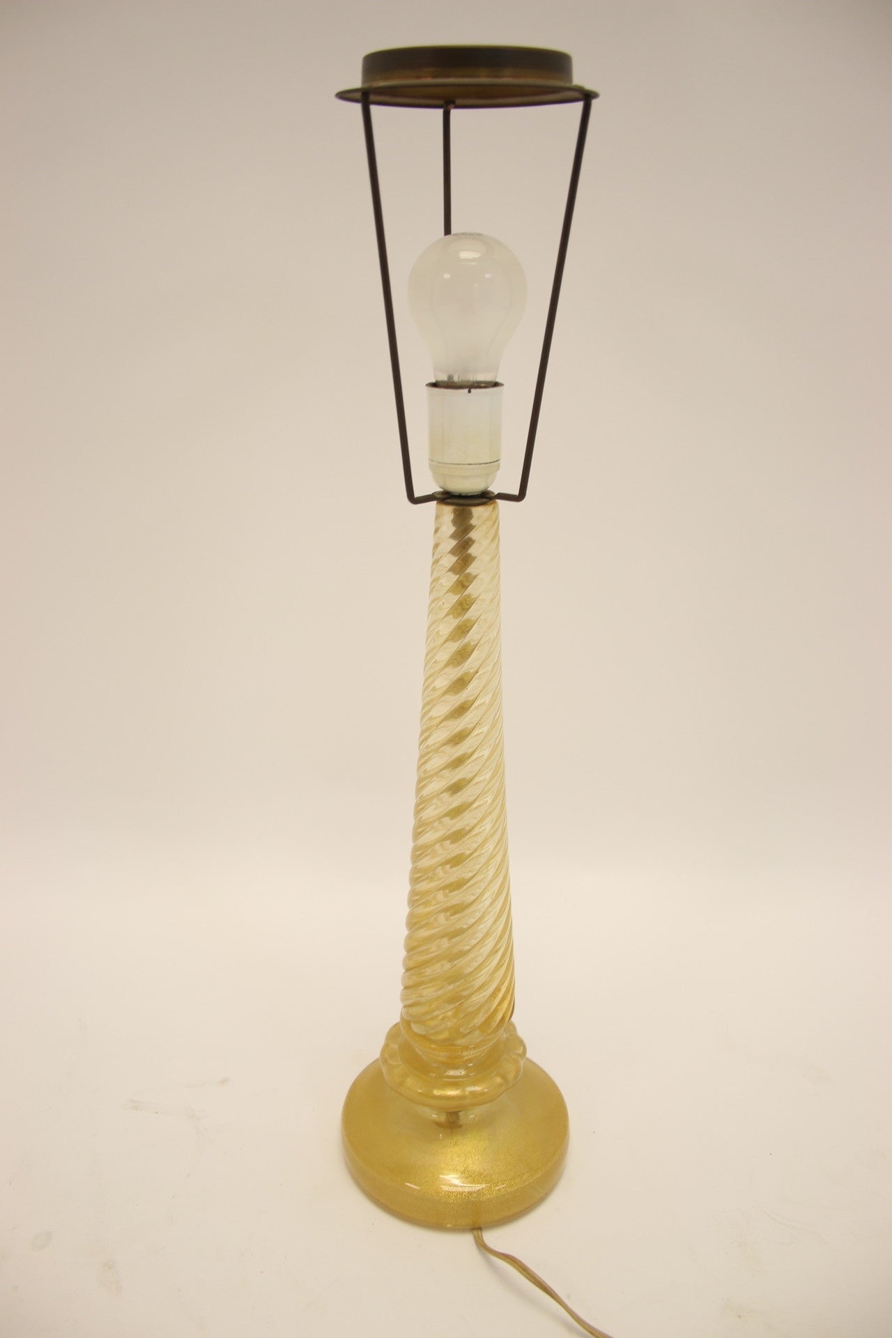 Murano Italy Gouden Gedraaide Lamp voet 50 cm voorkant