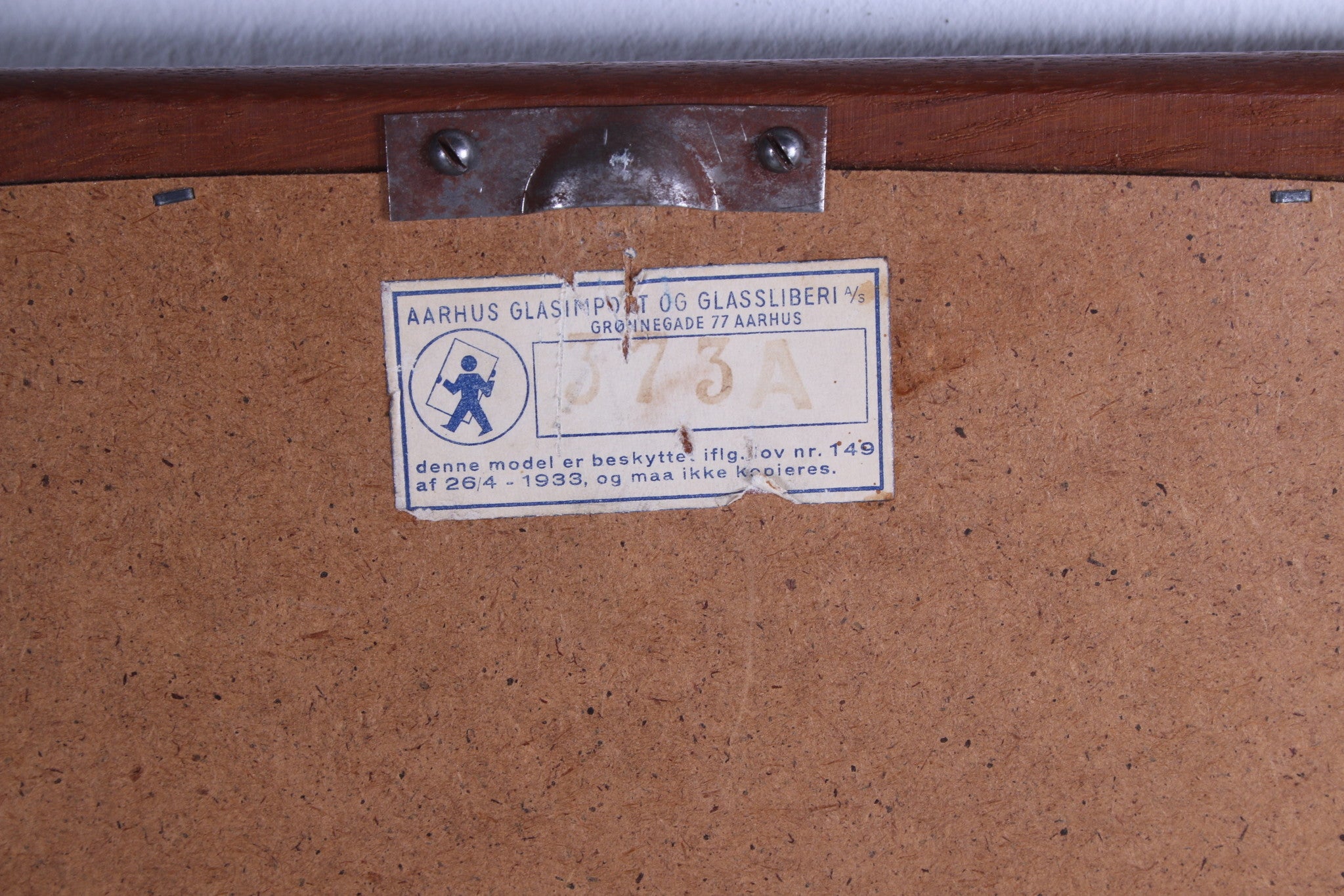 Teak houten Gang set spiegel met zwevend ladenkastje jaren60 achterkant kastje