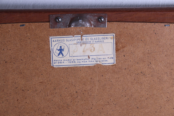 Teak houten Gang set spiegel met zwevend ladenkastje jaren60 achterkant kastje