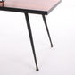 Palissander plantentafel of bijzettafel met mooie zwart metalen poten detail tafelpoten