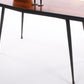 Palissander plantentafel of bijzettafel met mooie zwart metalen poten detail voorkant