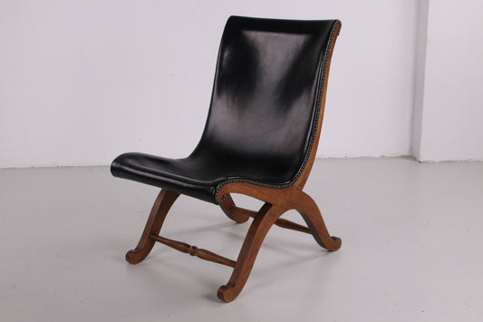 Vintage Slipper stoel van Pierre Lottier voor Valenti voorkant schuin
