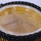 Zwart pitriet naaigarnituur mandje met deksel en mooi hengsel 60 detail binnenkant mand