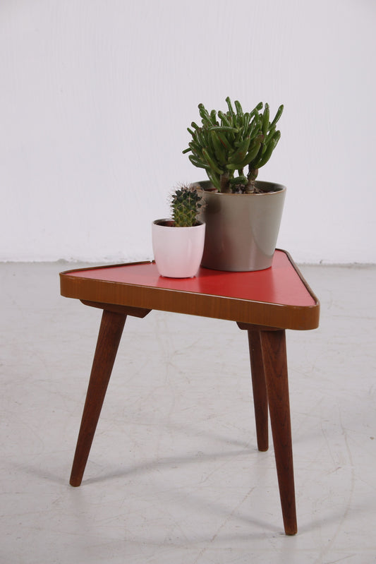 Vintage plant table red, nice triangle years 60s