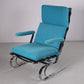 Relax stoel Met chrome en zee blauwe bekleding jaren70 zijkant