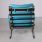 Relax stoel Met chrome en zee blauwe bekleding jaren70 achterkant