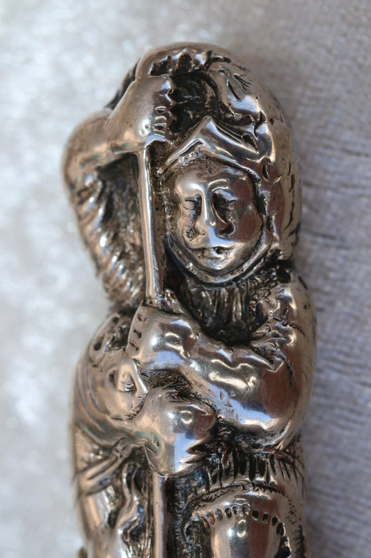 Zilveren Lakstempel Joris met de Draak detail gezicht